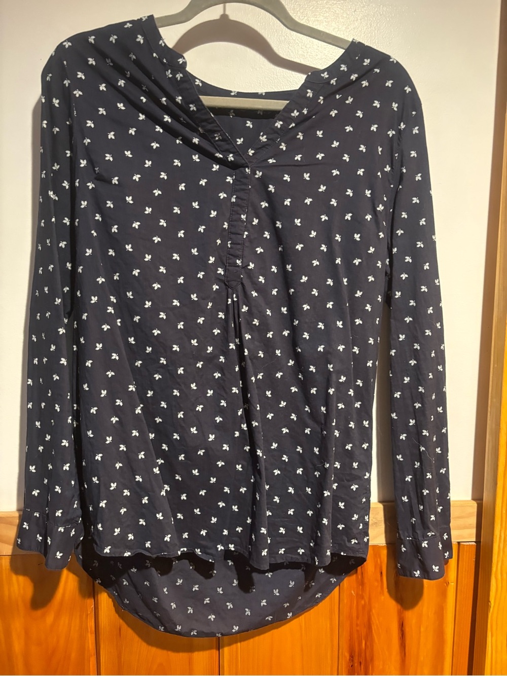 Dockers Navy Long-Sleeve Tunic with White Floral Print